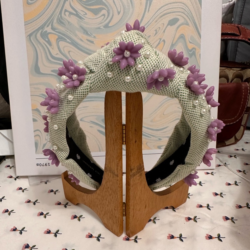 Lele Sadoughi Purple Floral Headband